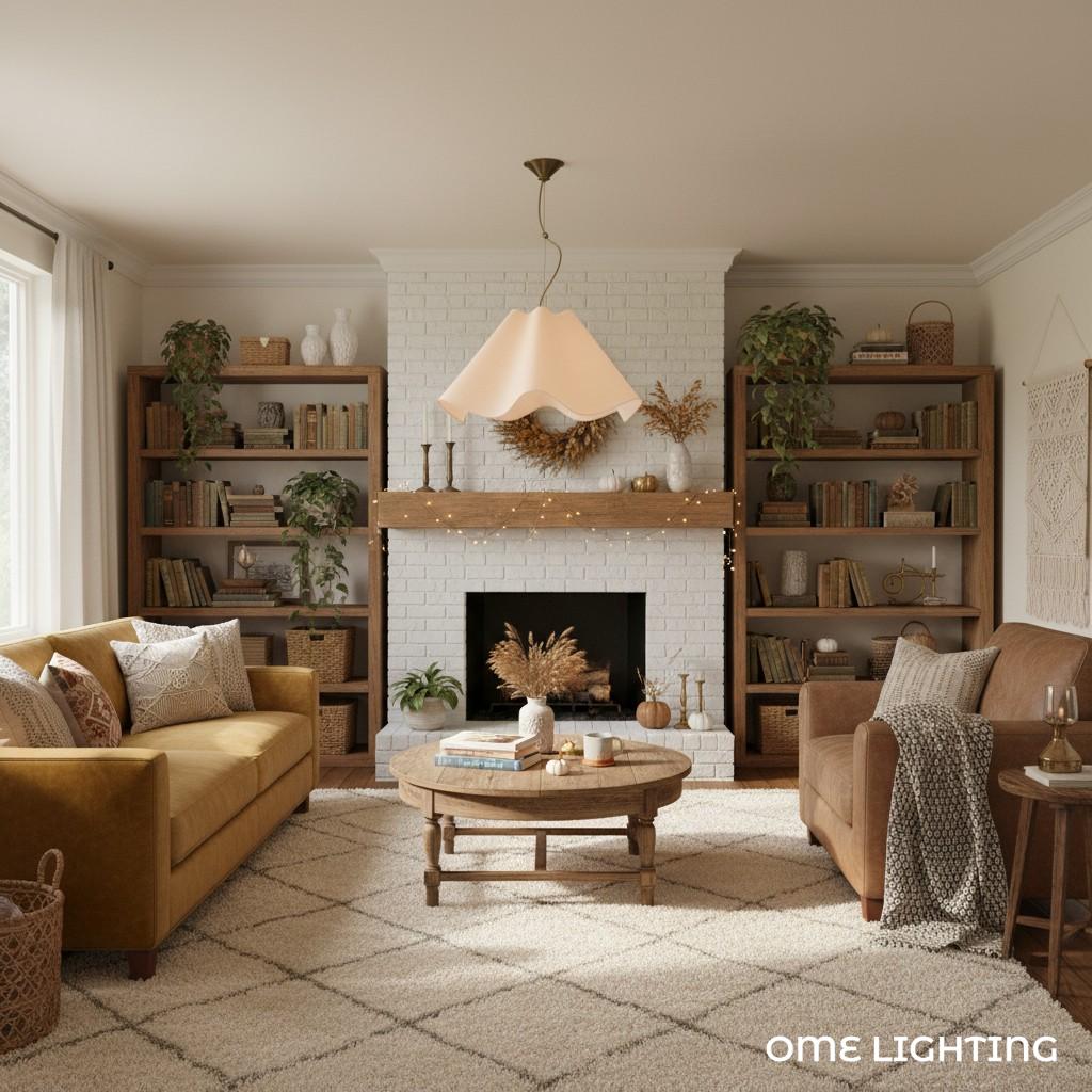 Curve Modern Linen Pendant Light