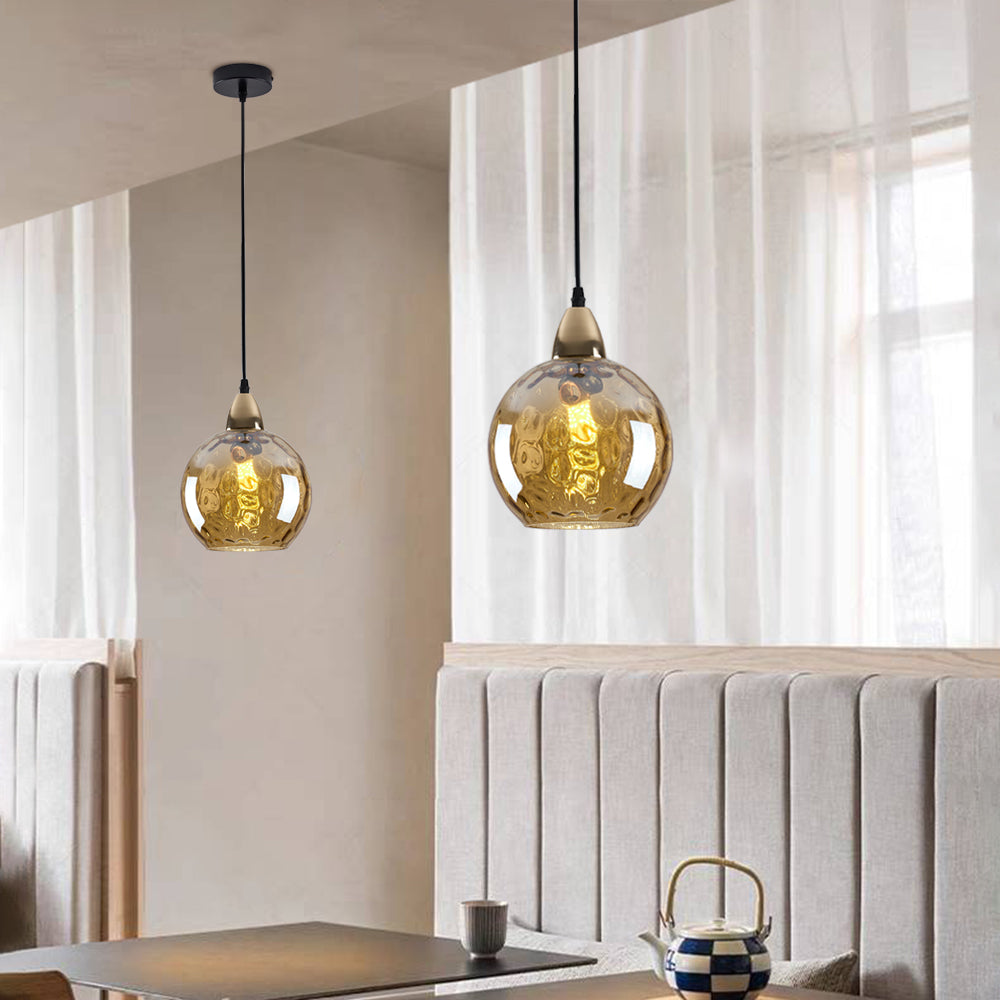 Water Ripple Glass Pendant Lights - Lamp Copper