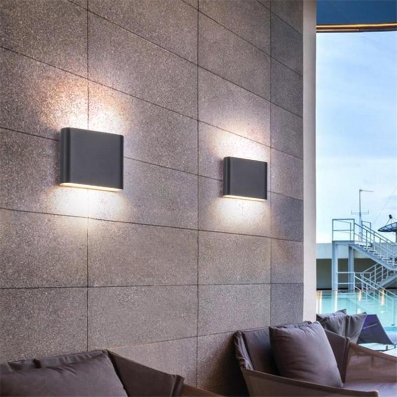 Bastro Modern Rectagulart Waterproof Outdoor Wall Lamp, Black/White - Lamp Copper
