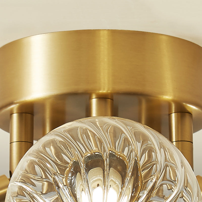 Valentina Modern Clear Bubble Glass Ceiling Light - Lamp Copper