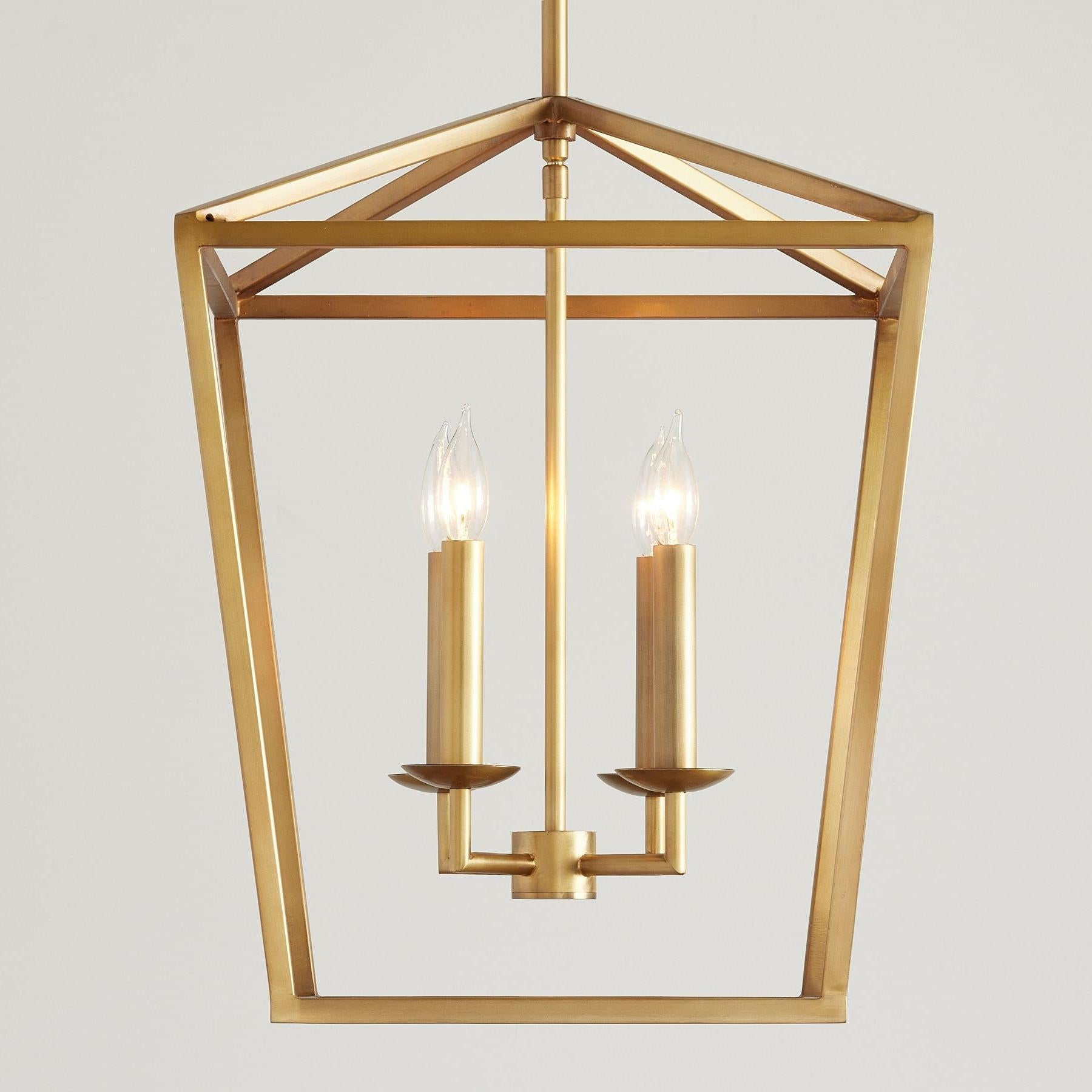 Lodge Lantern Brass Pendant Light