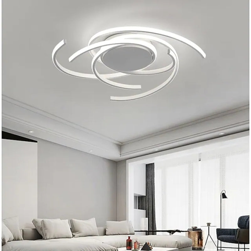 Arisha Modern Multi Arc Linetype Ceiling Light,Black/White - Lamp Copper