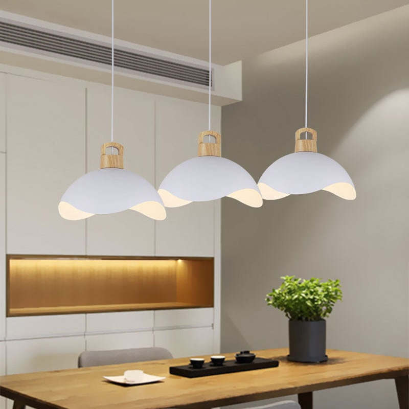 Valentina Colorful Shade Single Pendant Lights, Wood & Metal - Lamp Copper