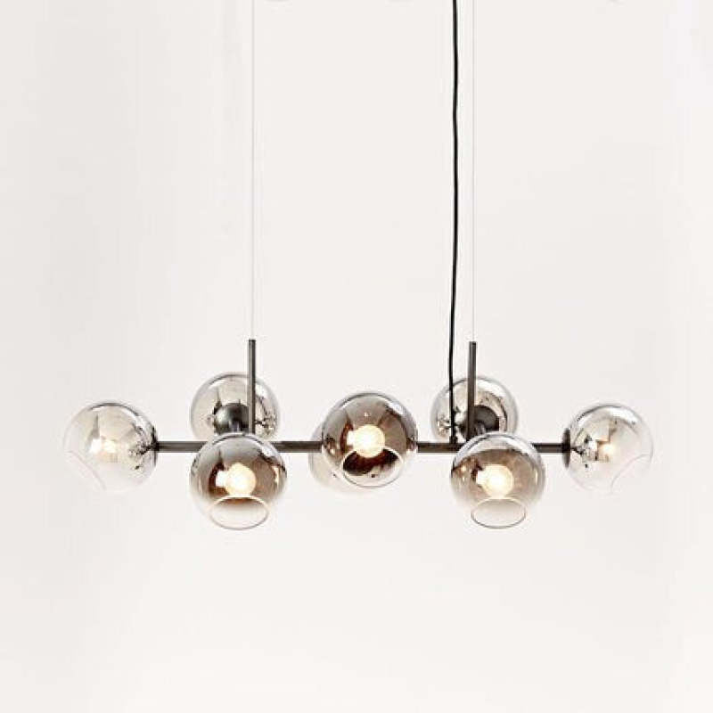 Valentina Modern Glass Globe Bubble Pendant Light Black/Gold - Lamp Copper
