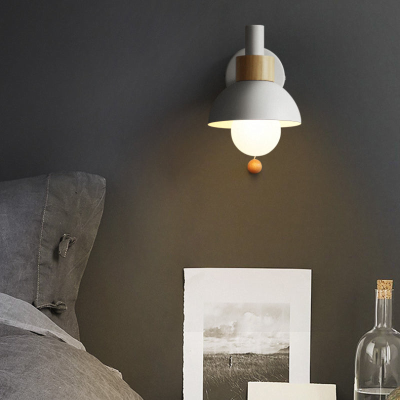 Valentina Modern LED Wall Lamp Metal Glass Bedroom White/Yellow/Pink/Green - Lamp Copper