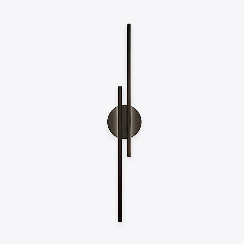 Elgo Modern Nordic Disc/Linear Metal LED Wall Lamp, Black/White - Lamp Copper