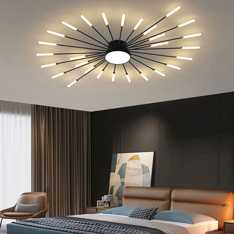 Wesley Modern Home Decoration Fireworks LED Ceiling Light - Lamp Copper