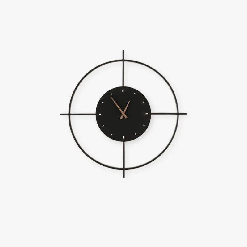 Glint Modern Clock Round Wall Lamp, Gold/Black - Lamp Copper