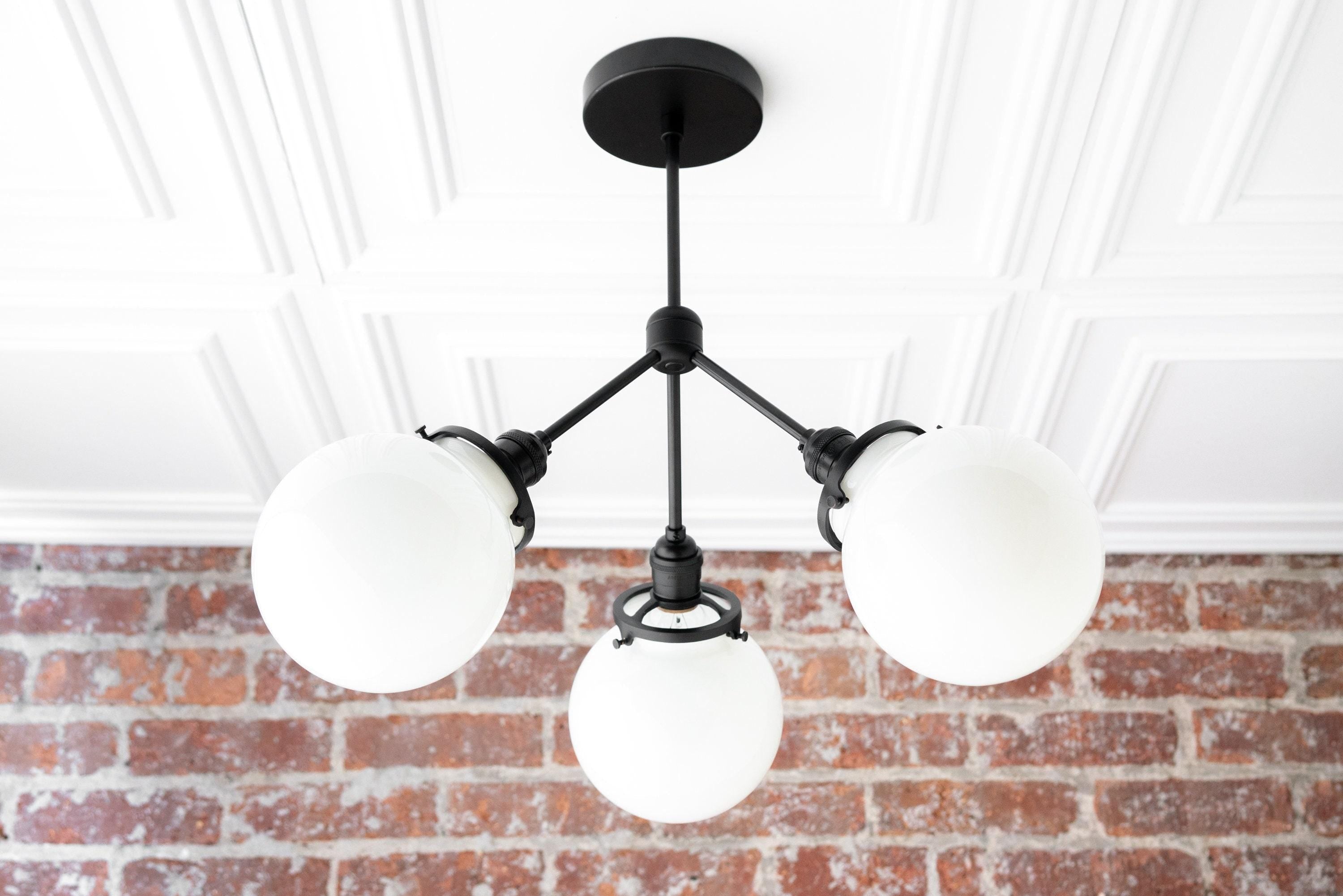 Pearl Globe Ceiling Light with Opal Shade
