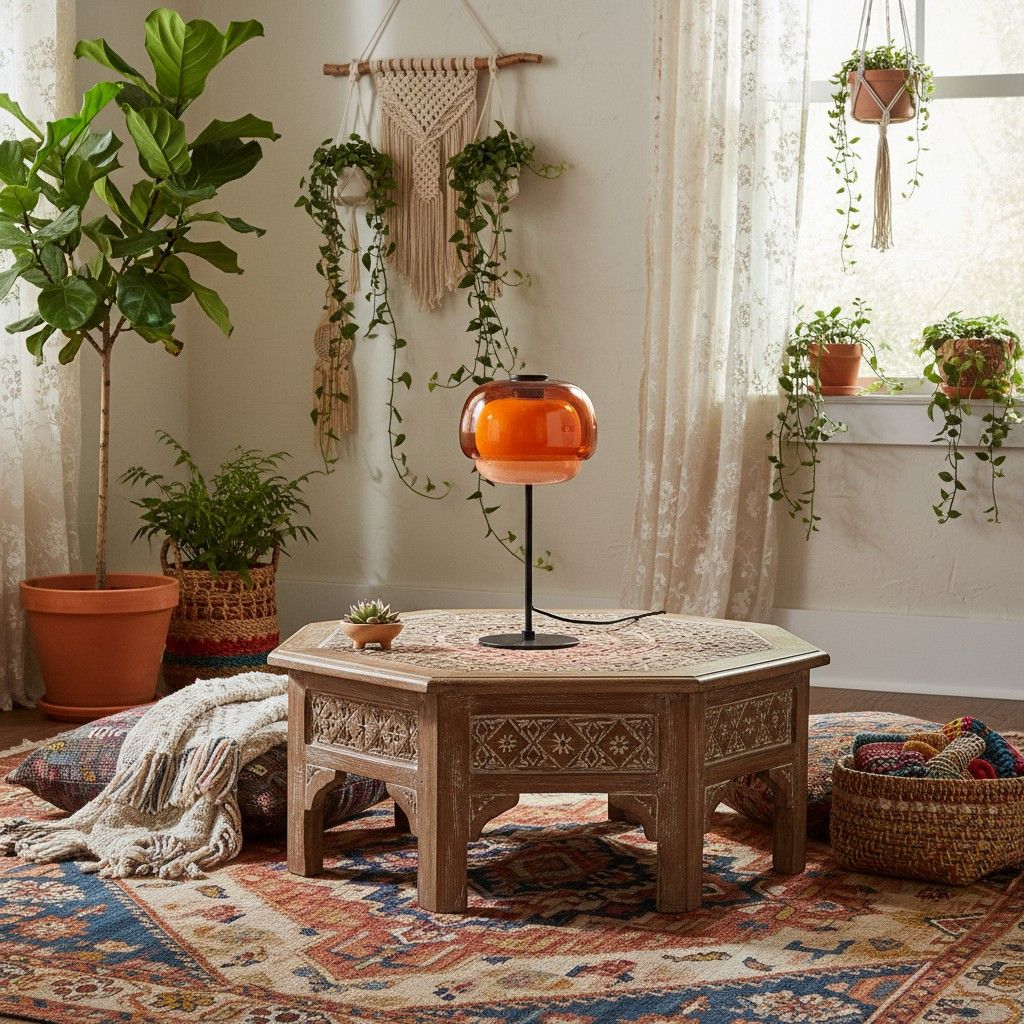 Orbit  Glass Table Lamp For Living Room