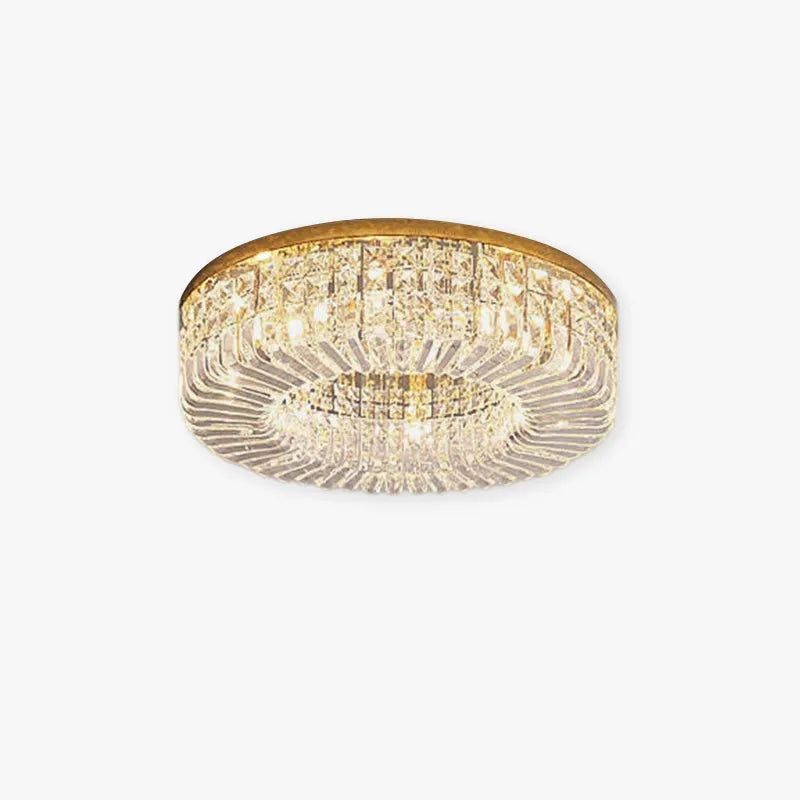 Kristy Luxury Flush Mount Metal/Crystal Ceiling Light - Lamp Copper
