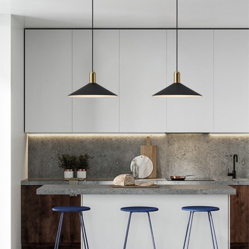 Aria Vintage Umbrella Monochrome Pendant Light - Lamp Copper