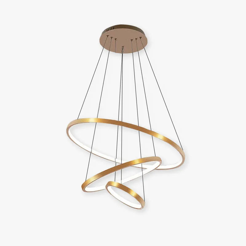 Aluna Pendant Light, Inner Ring Illuminated, White/Black/Gold - Lamp Copper