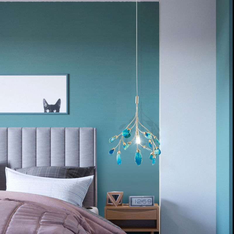 Aria Agate Creative Colourful Chandelier Bedroom/Living Room - Lamp Copper
