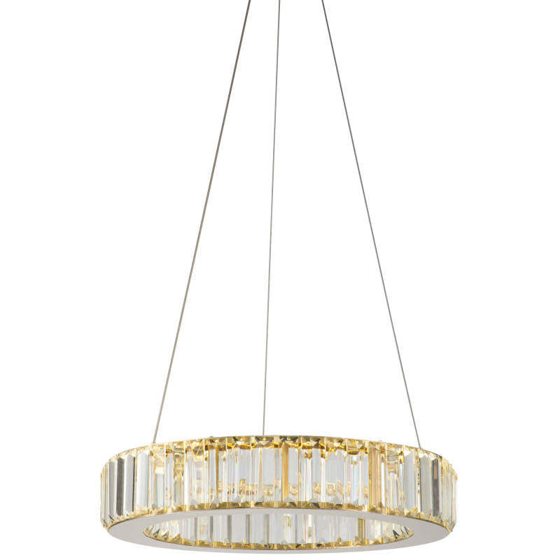 Kristy Elegant Round Crystal Chandelier, Clear - Lamp Copper