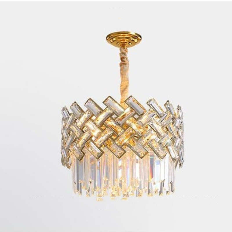 Kristy Luxury Gold Chandelier, Crystal & Metal - Lamp Copper