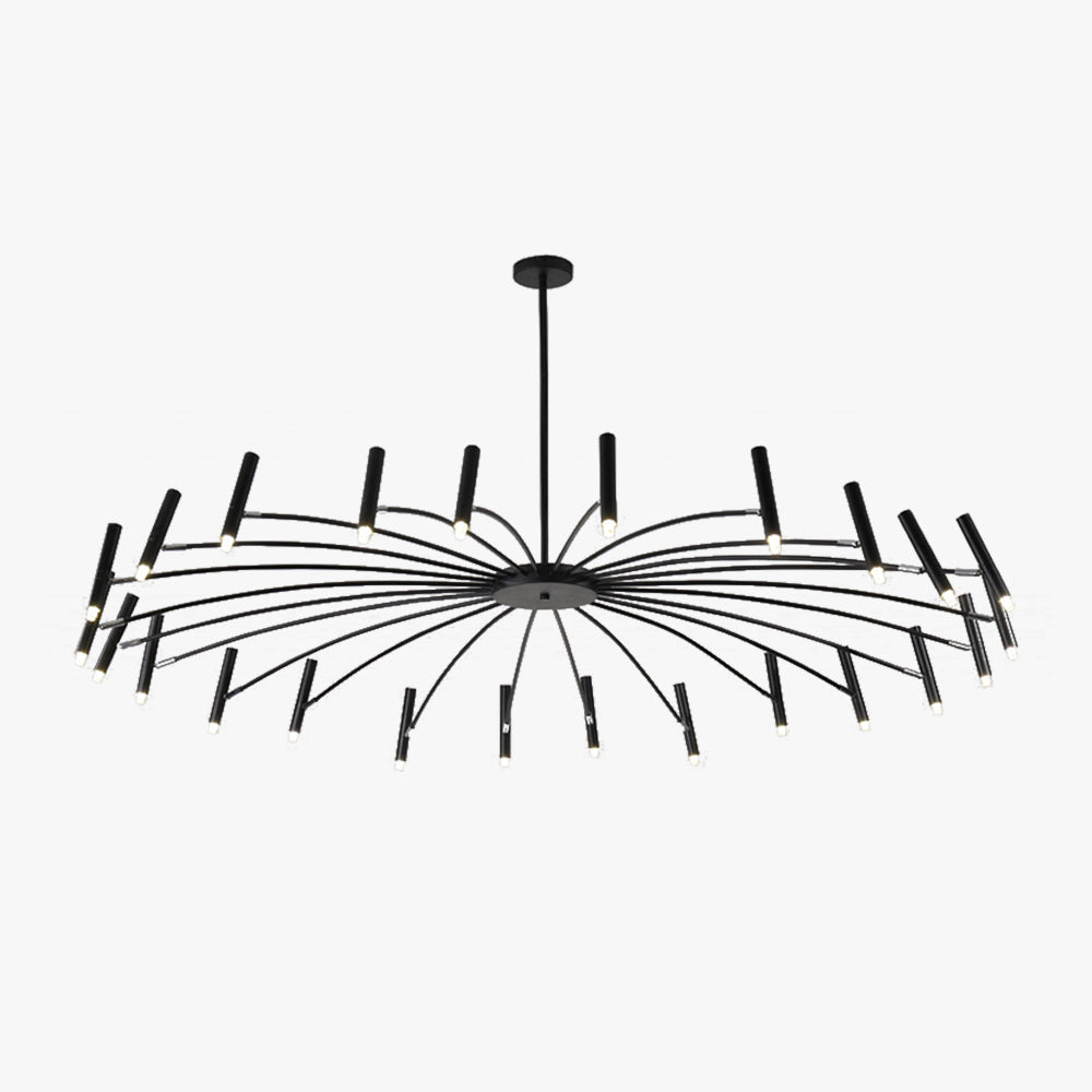 Arisha Modern Blown Linear Metal Multi-heads Chandelier - Lamp Copper