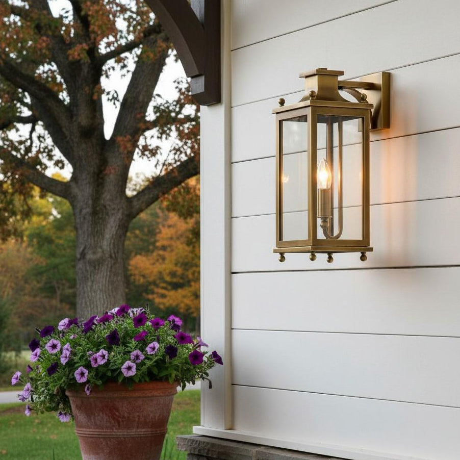 Guard  Wall Lamp  Brass Glass Outdoor