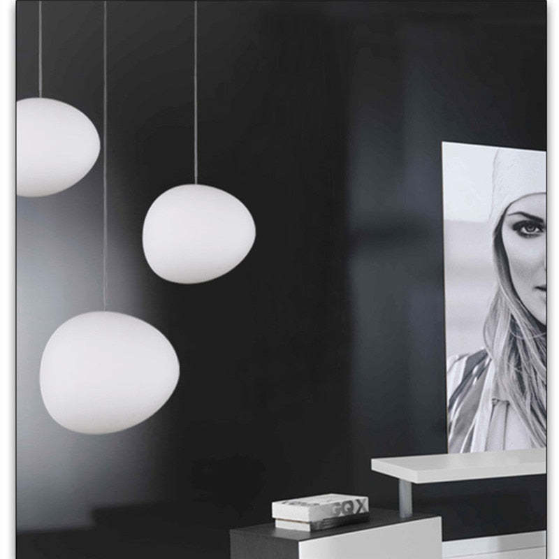 Elun Sleek Minimalist Floating Egg-shaped Glass Pendant Light - Lamp Copper