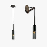 Zeyro Modern Black Glass Streamlined Pendant light/Wall Lamp - Lamp Copper