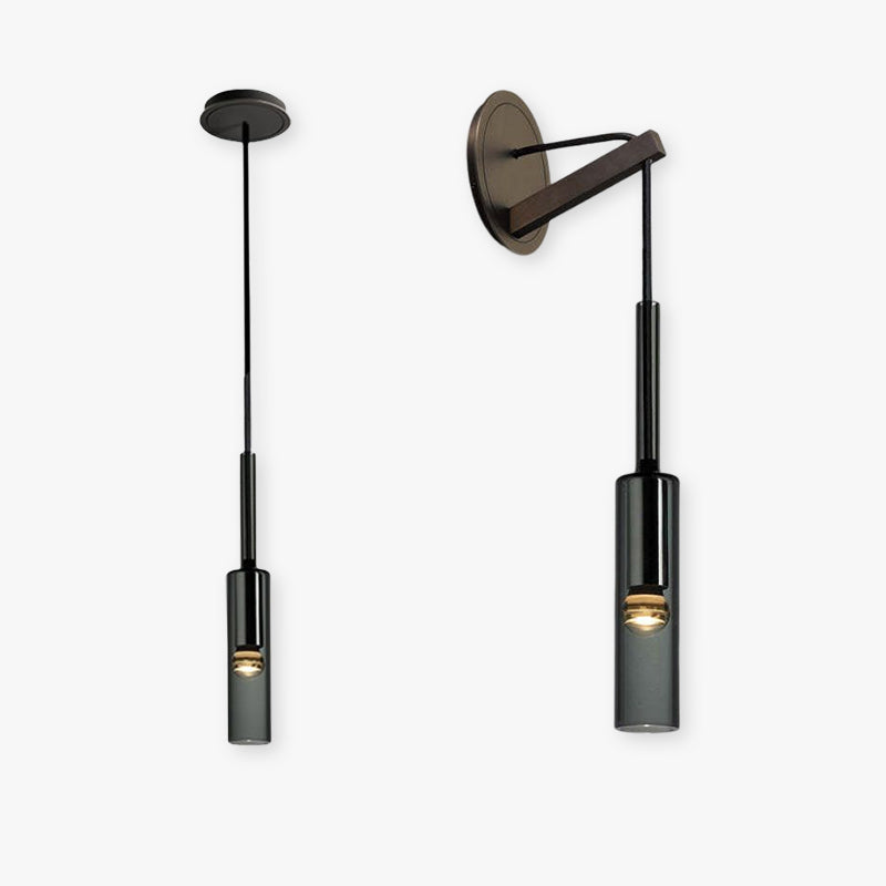 Zeyro Modern Black Glass Streamlined Pendant light/Wall Lamp - Lamp Copper