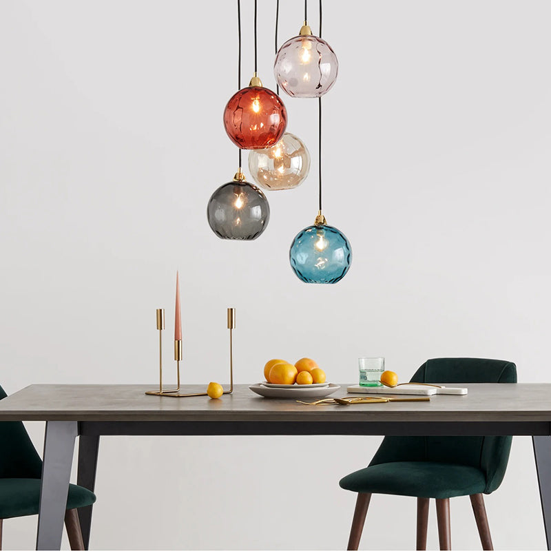 Water Ripple Glass Pendant Lights - Lamp Copper