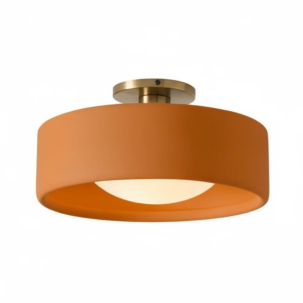 Kiln Porcelain Drum Ceiling Light