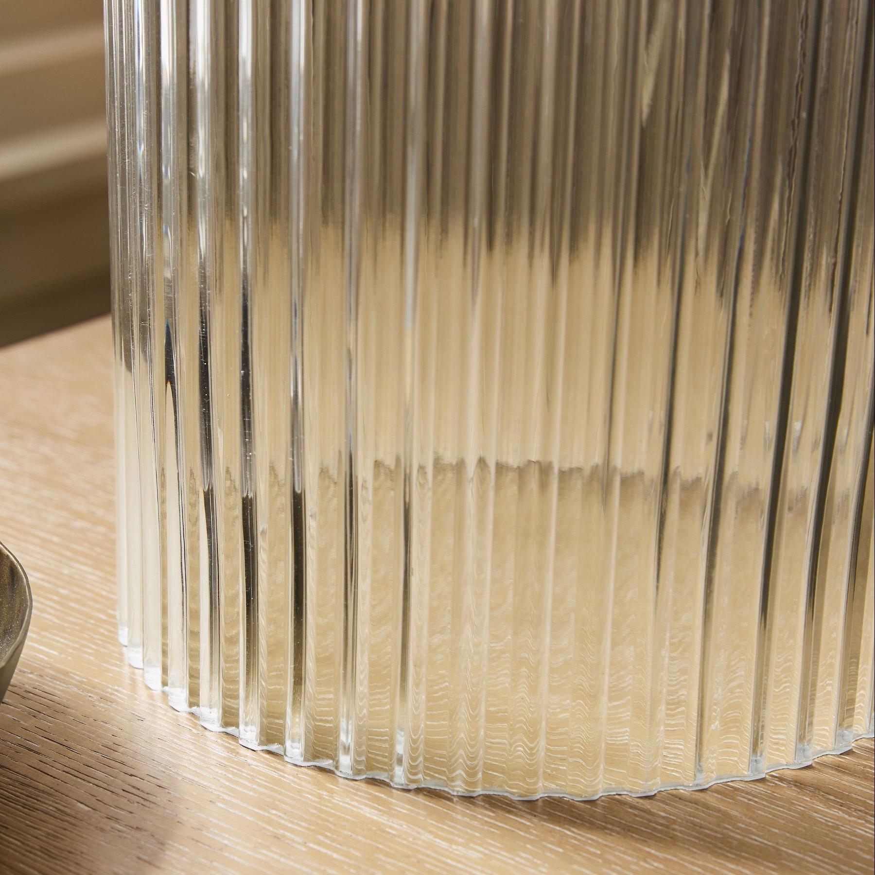 Haze  Glass Table Lamp with Linen   for  Living Rooms