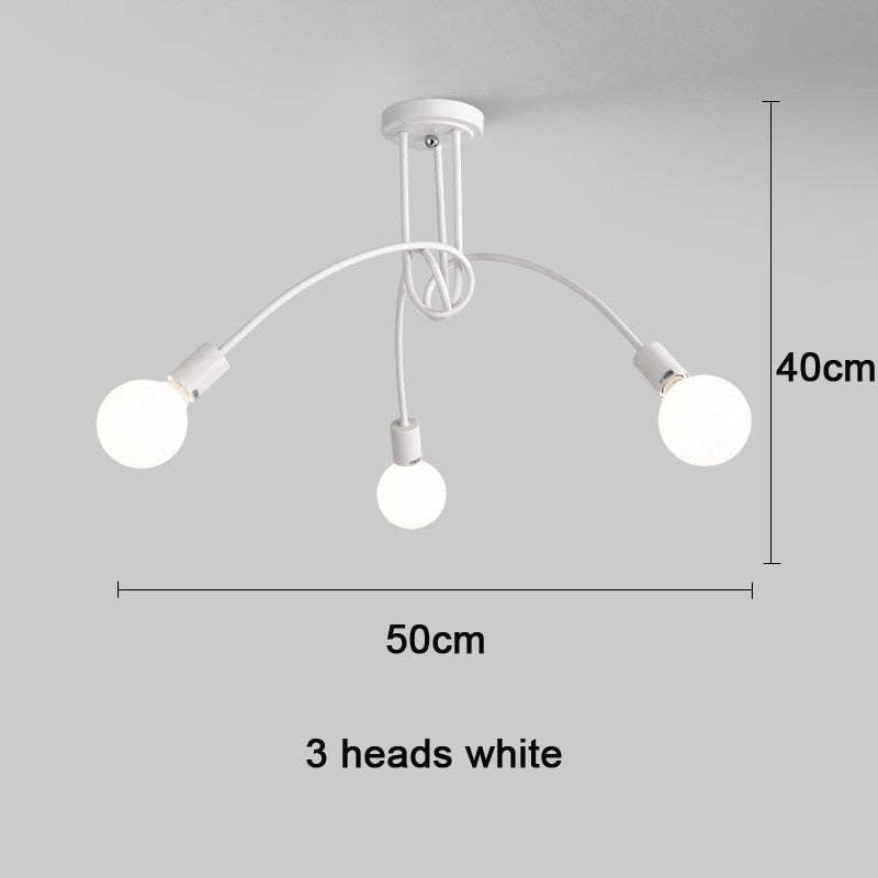 Arisha Modern Linear Curve Metal Ceiling Light, Dining Room/Living Room - Lamp Copper