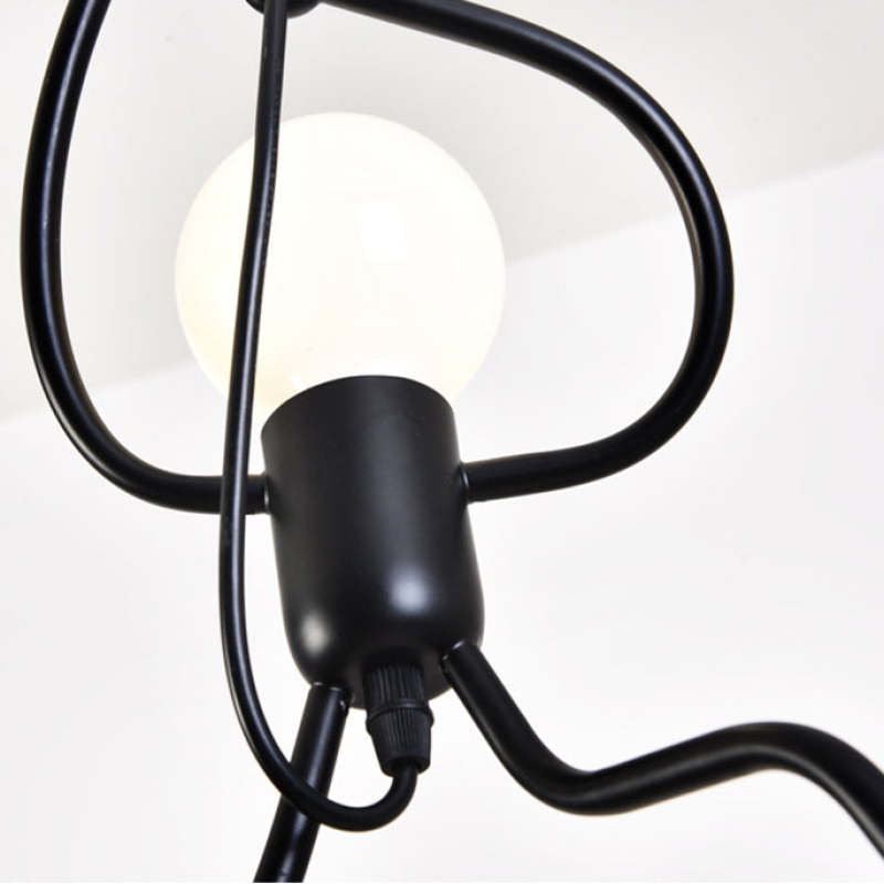 Miro Retro Modern Iron Man Pendant Light, Black - Lamp Copper