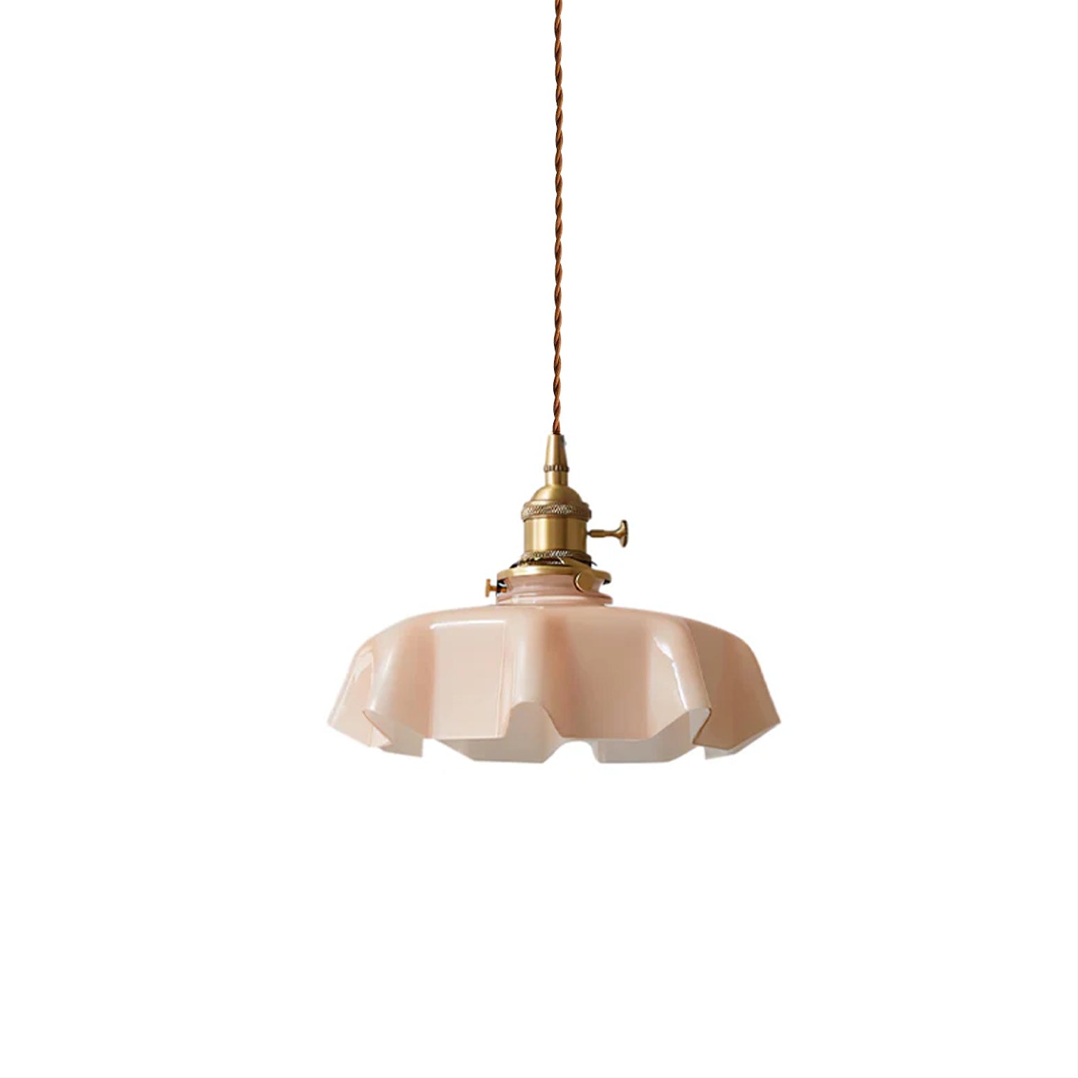 Civen Farmhouse Ruffled Pendant Light - Lamp Copper