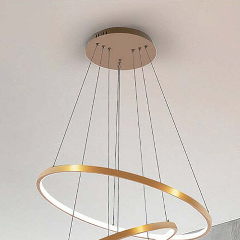 Aluna Pendant Light, Inner Ring Illuminated, White/Black/Gold - Lamp Copper