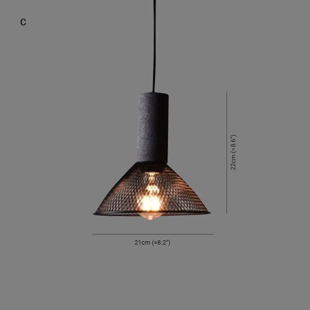 Xenith Industrial Cylindrical Pendant Light, Cement/Metal - Lamp Copper