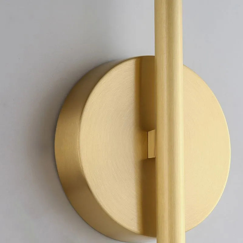 Fauro Modern Linear Metal&Silica Gel Wall Mount Lamps, Gold - Lamp Copper