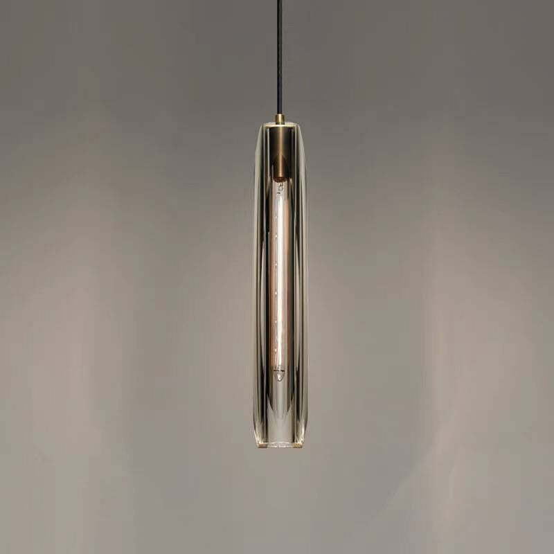 June Brass Designer Glass Pendant Lamp Smoky - Lamp Copper