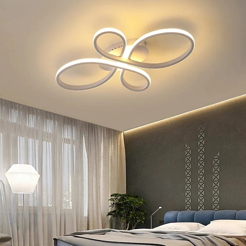 Brisa Modern LED Multi Rings Flush Mount Ceiling Light, Brown/White - Lamp Copper