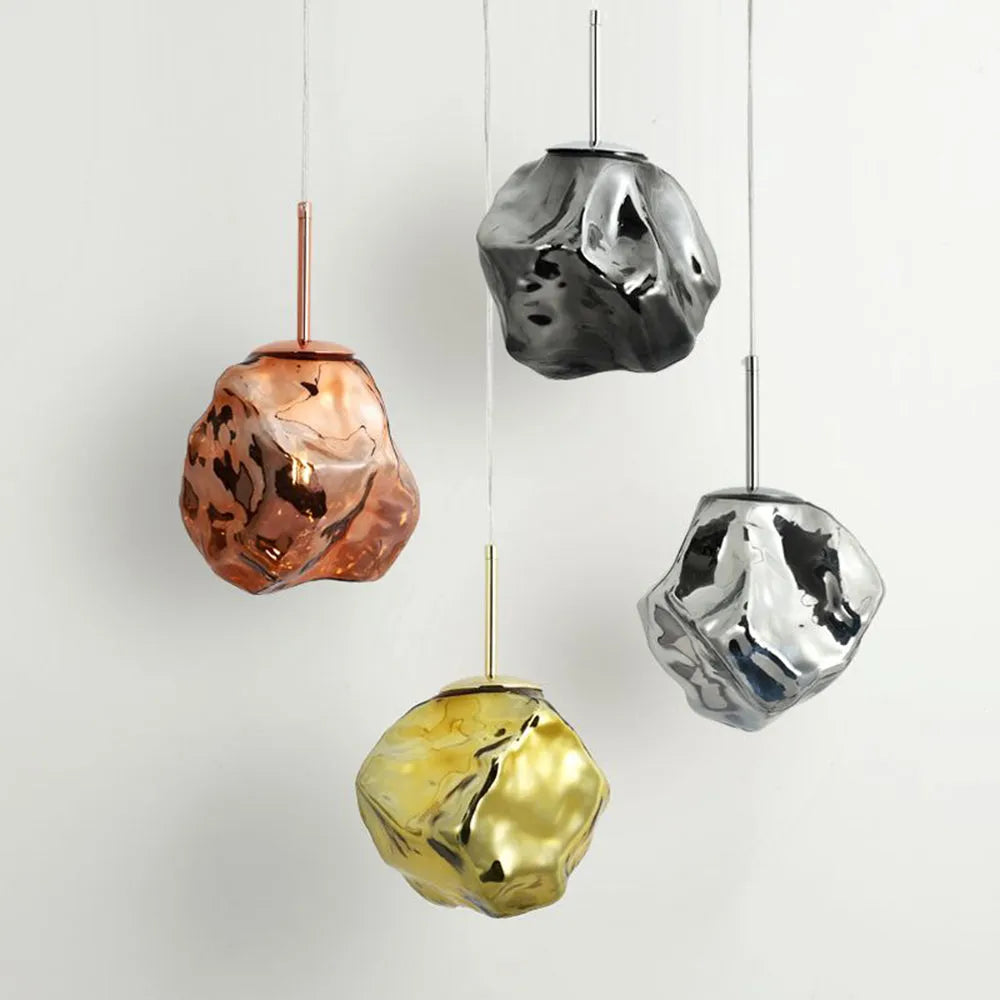 Lava Glass Pendant Light, 4 Colour - Lamp Copper