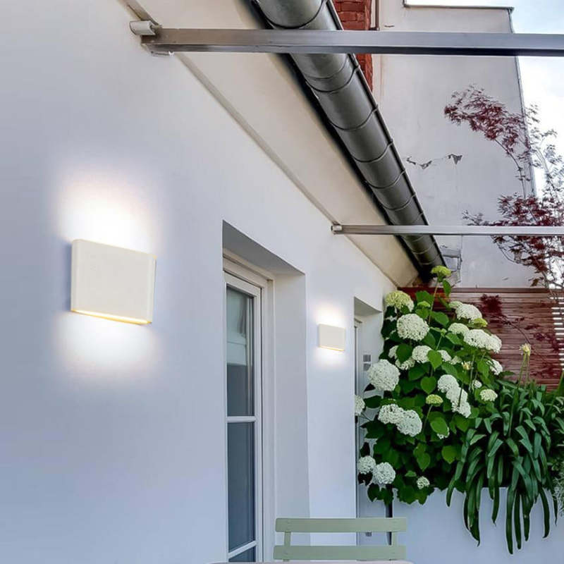 Bastro Modern Rectagulart Waterproof Outdoor Wall Lamp, Black/White - Lamp Copper