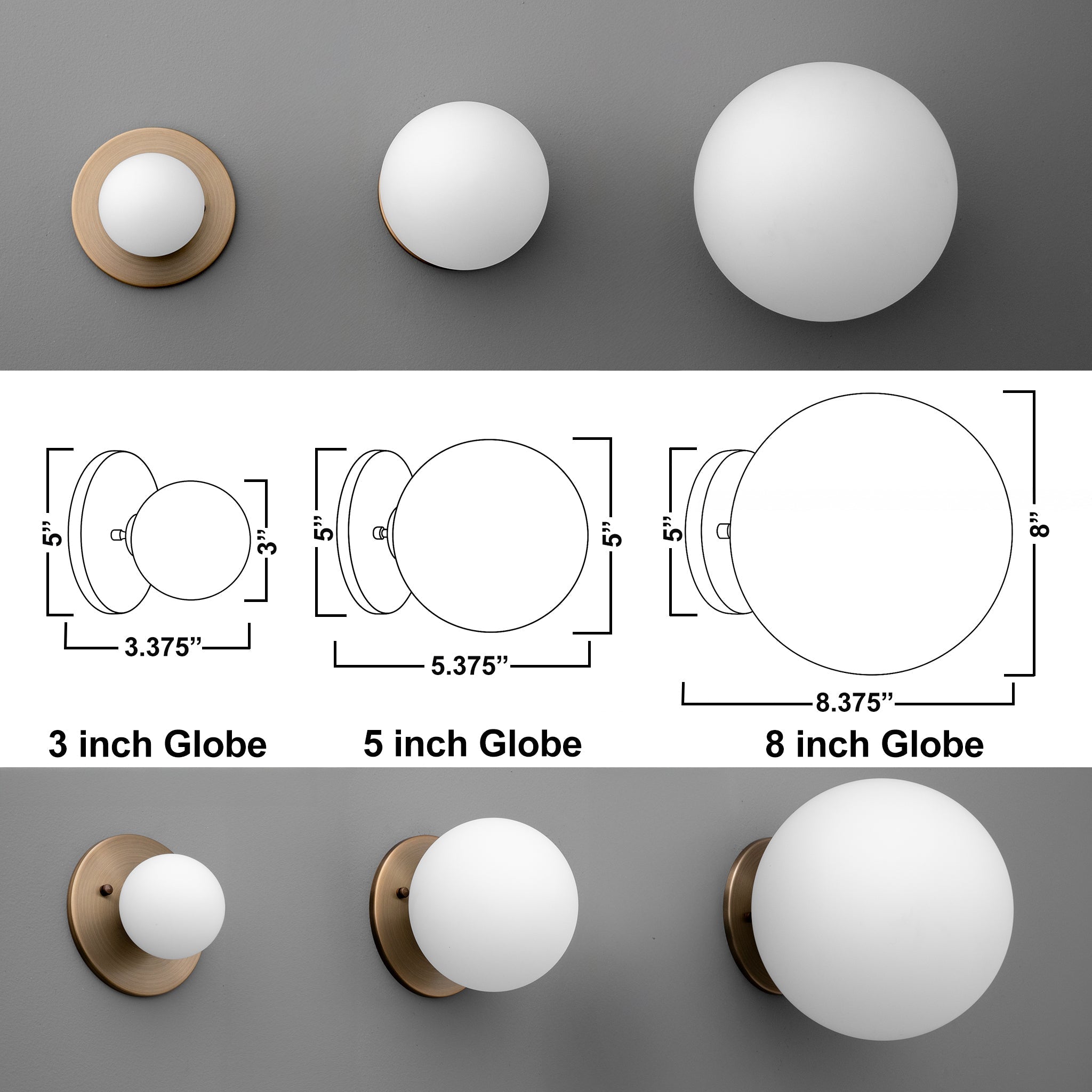 Pearl Wall Lamp Brass&Glass