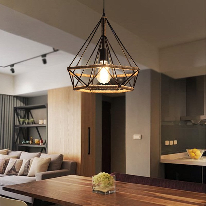 Epoch Countryside Diamond Pendant Light Black Metal Kitchen/Cafe - Lamp Copper