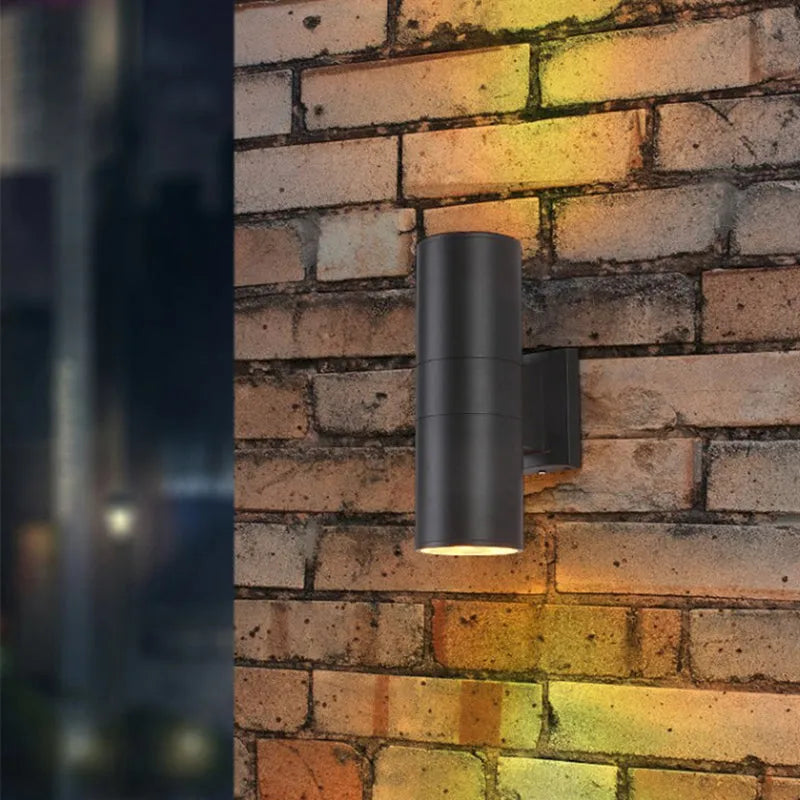 Kren Minimalist Metal Double-headed Outdoor Wall Lamp, Black - Lamp Copper