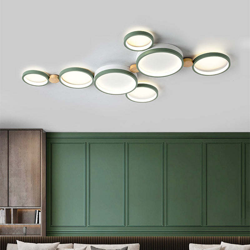 Arisha Round Flush Mount Ceiling Light 3 Colour 3/4/5/6/7 Heads - Lamp Copper