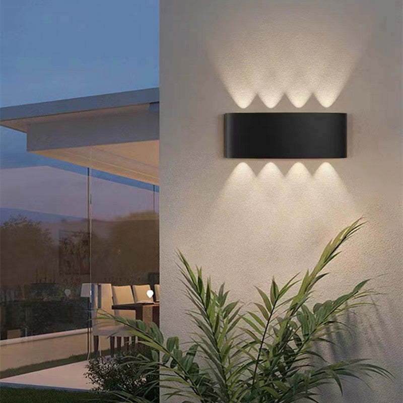 Tronix Modern Rectangular Metal Outdoor Wall Lamp, Black/White, Water-wave - Lamp Copper