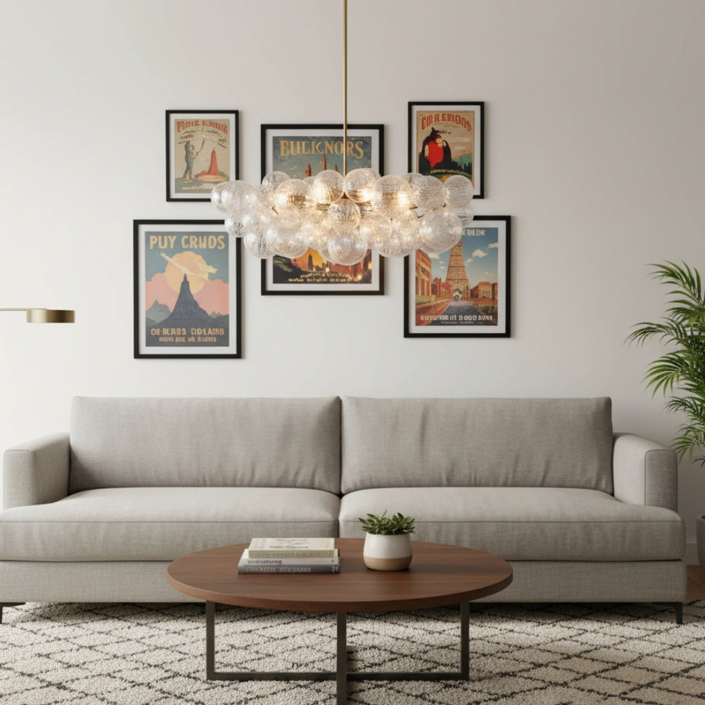 Haze Glass Bubble Chandelier
