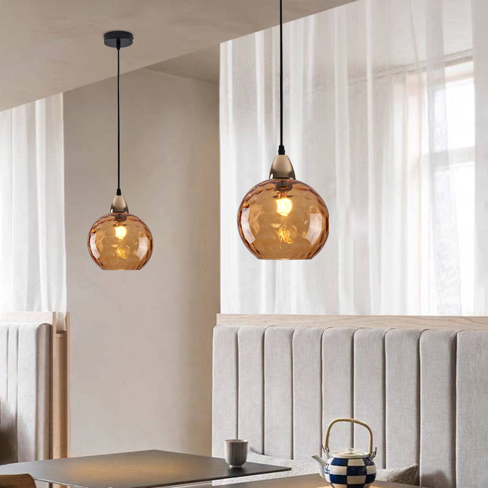 Water Ripple Glass Pendant Lights - Lamp Copper
