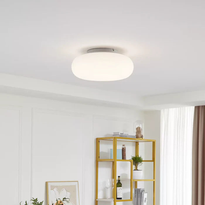 Arisha Flush Mount Ceiling Light Modern, Metal/Acrylic, White, Bedroom - Lamp Copper