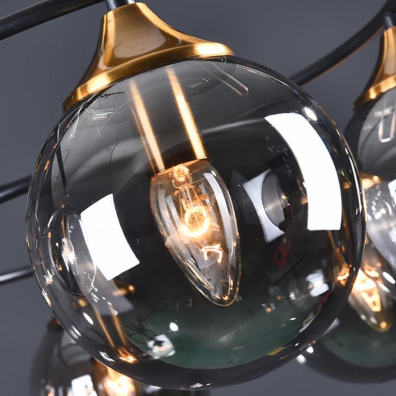 Valentina Nordic Bubble Glass Ceiling Light, Gray/Amber - Lamp Copper