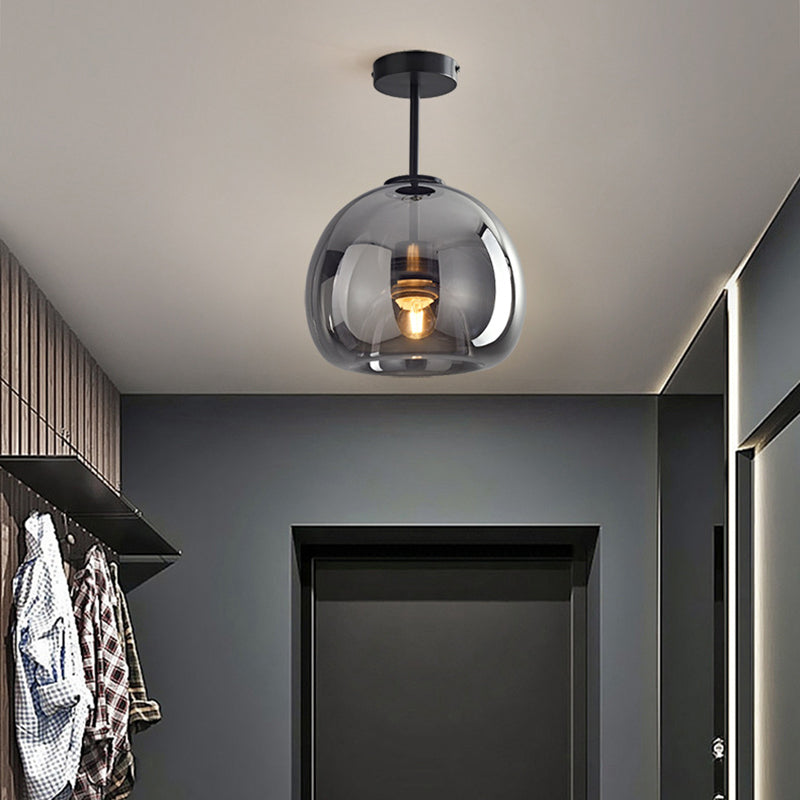 Rhea Glass Semi-Flush Mount Ceiling Light/Pendant Light - Lamp Copper