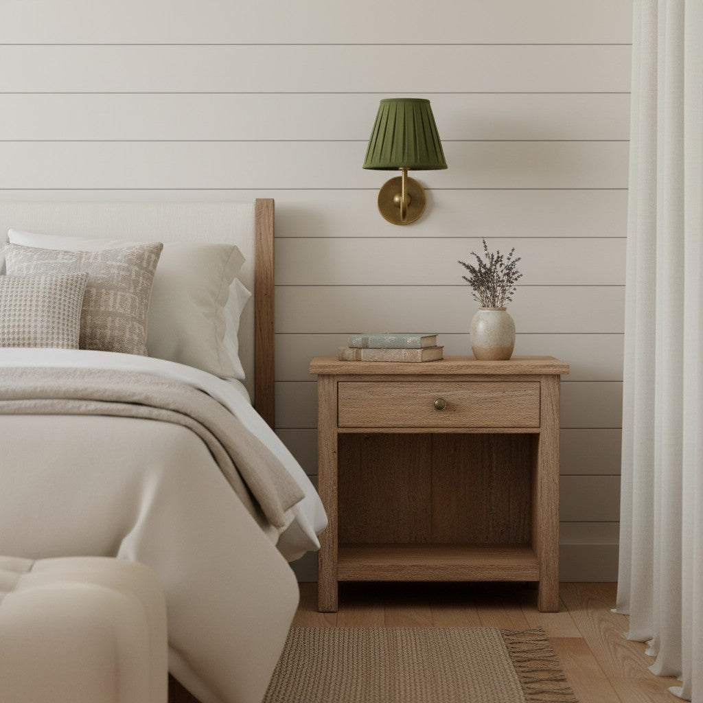 Grace Brass Linen Wall Lamp