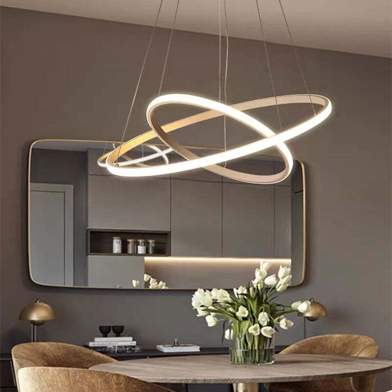 Zin Modern Ring Pendant Light, 2/3/4 Rings - Lamp Copper